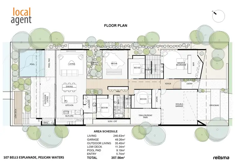 Floorplan of Homely house listing, 107 Bells Esplanade, Pelican Waters QLD 4551