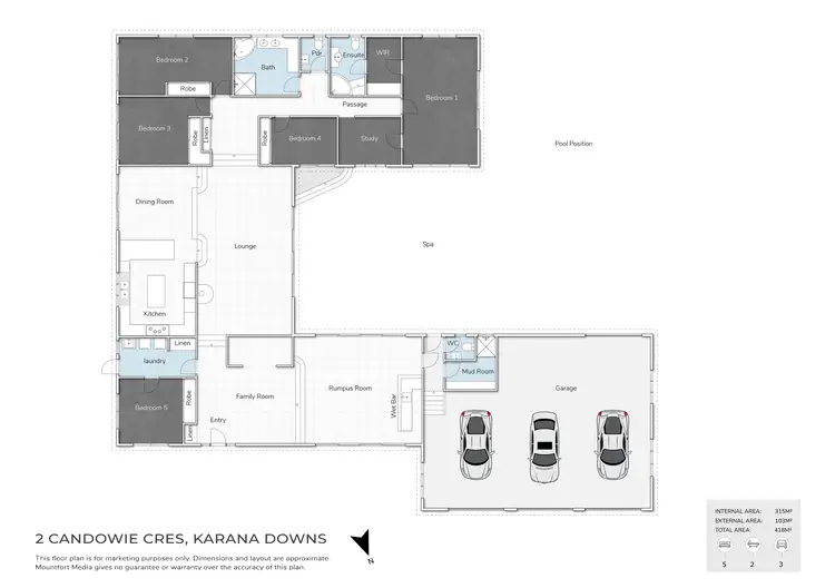 Floorplan of Homely house listing, 2 Candowie Crescent, Karana Downs QLD 4306