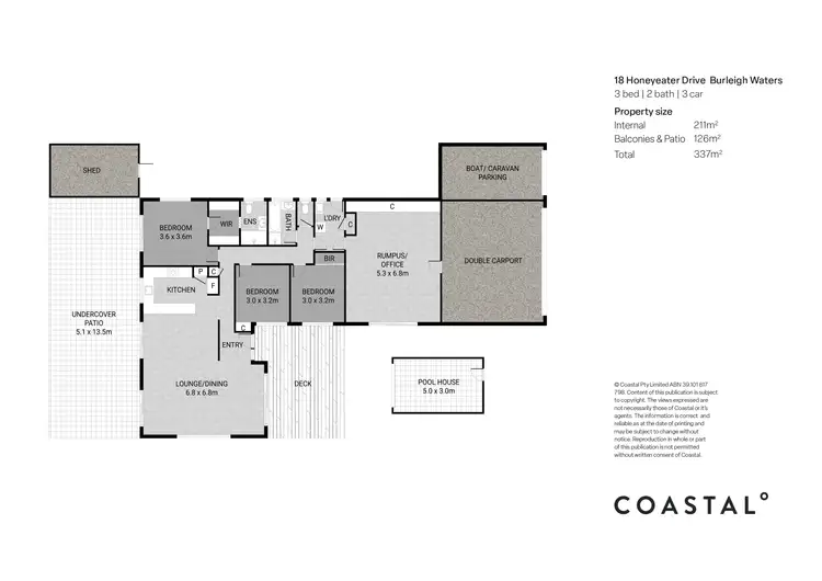 Floorplan of Homely house listing, 18 Honeyeater Drive, Burleigh Waters QLD 4220