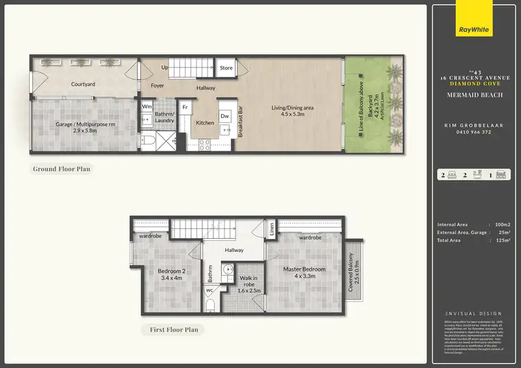Floorplan of Homely townhouse listing, 43/16 Crescent Avenue, Mermaid Beach QLD 4218