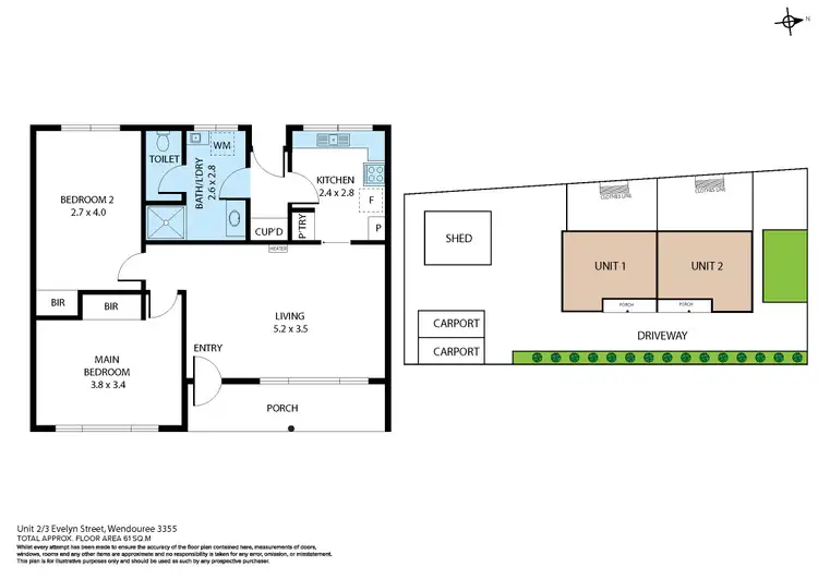 Floorplan of Homely block of units listing, 1 and 2/3 Evelyn Street, Wendouree VIC 3355