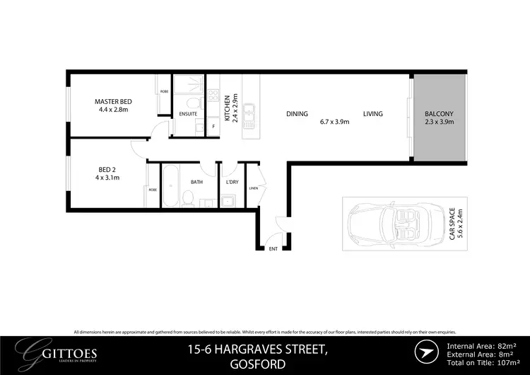Floorplan of Homely unit listing, 15/6-16 Hargraves Street, Gosford NSW 2250