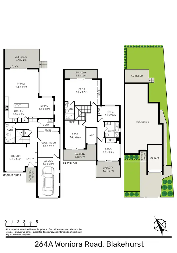Floorplan of Homely semi-detached listing, 264A Woniora Road, Blakehurst NSW 2221
