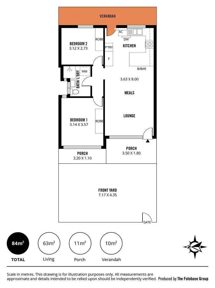 Floorplan of Homely unit listing, 1/63 Wattle Street, Fullarton SA 5063