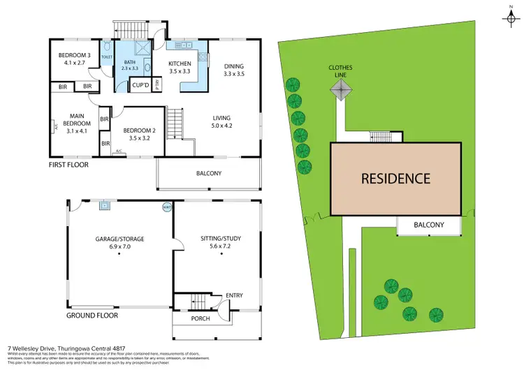 Floorplan of Homely house listing, 7 Wellesley Drive, Thuringowa Central QLD 4817