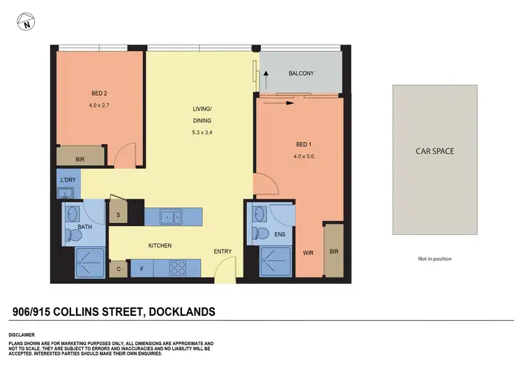 Floorplan of Homely apartment listing, 906/915 Collins Street, Docklands VIC 3008