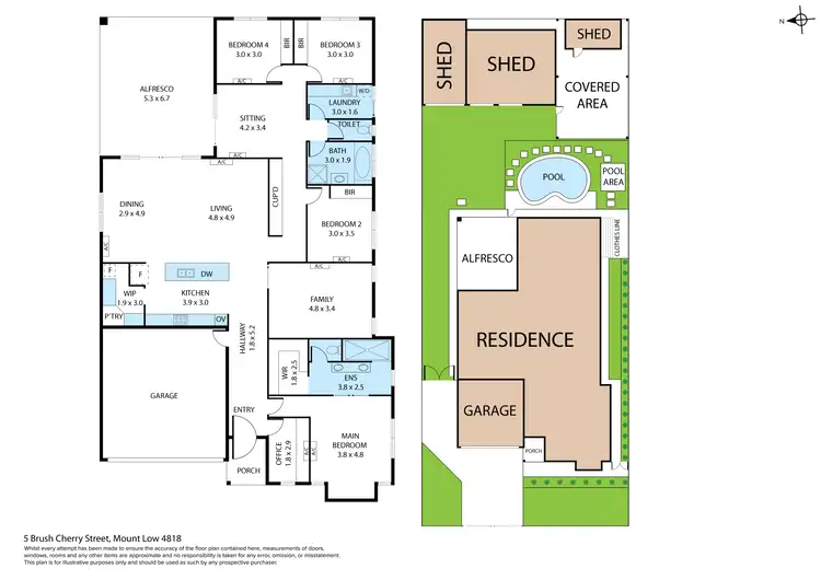 Floorplan of Homely house listing, 5 Brush Cherry Street, Mount Low QLD 4818