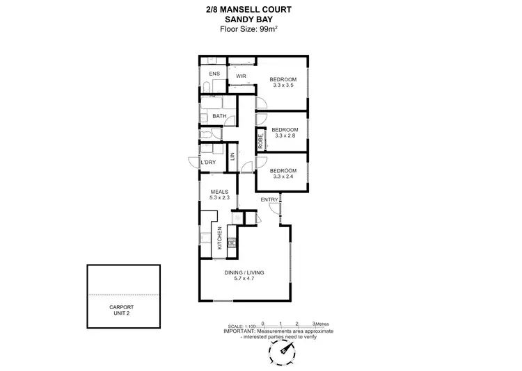 Floorplan of Homely house listing, 2/8 Mansell Court, Sandy Bay TAS 7005