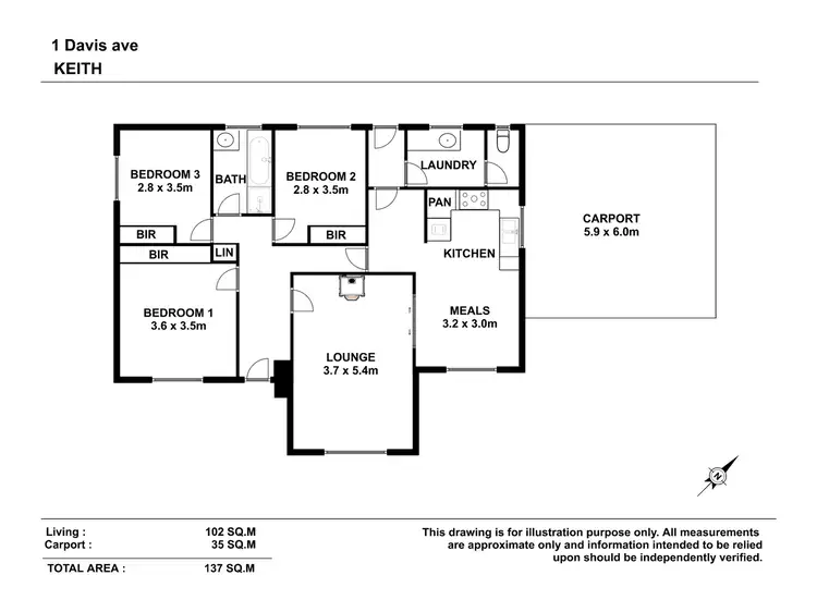 Floorplan of Homely house listing, 1 Davis Avenue, Keith SA 5267