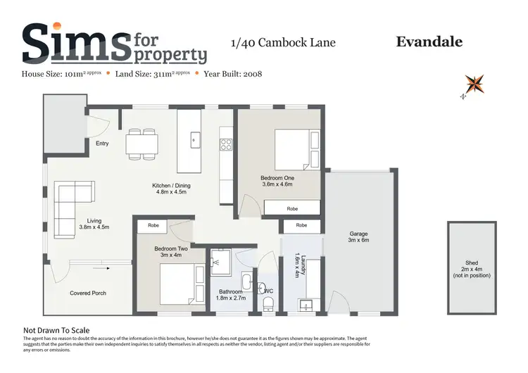 Floorplan of Homely unit listing, 1/40 Cambock Lane East, Evandale TAS 7212