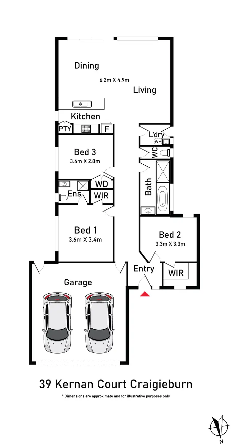 Floorplan of Homely house listing, 39 Kernan Court, Craigieburn VIC 3064