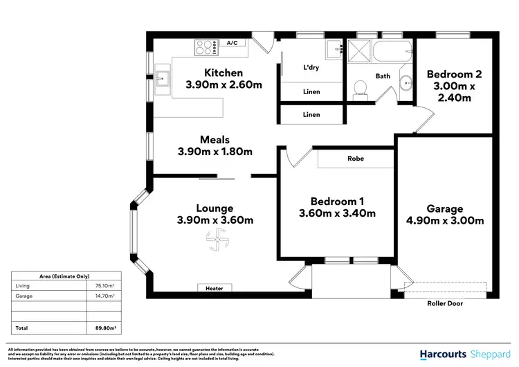 Floorplan of Homely unit listing, 1/37-39 Aldridge Terrace, Marleston SA 5033