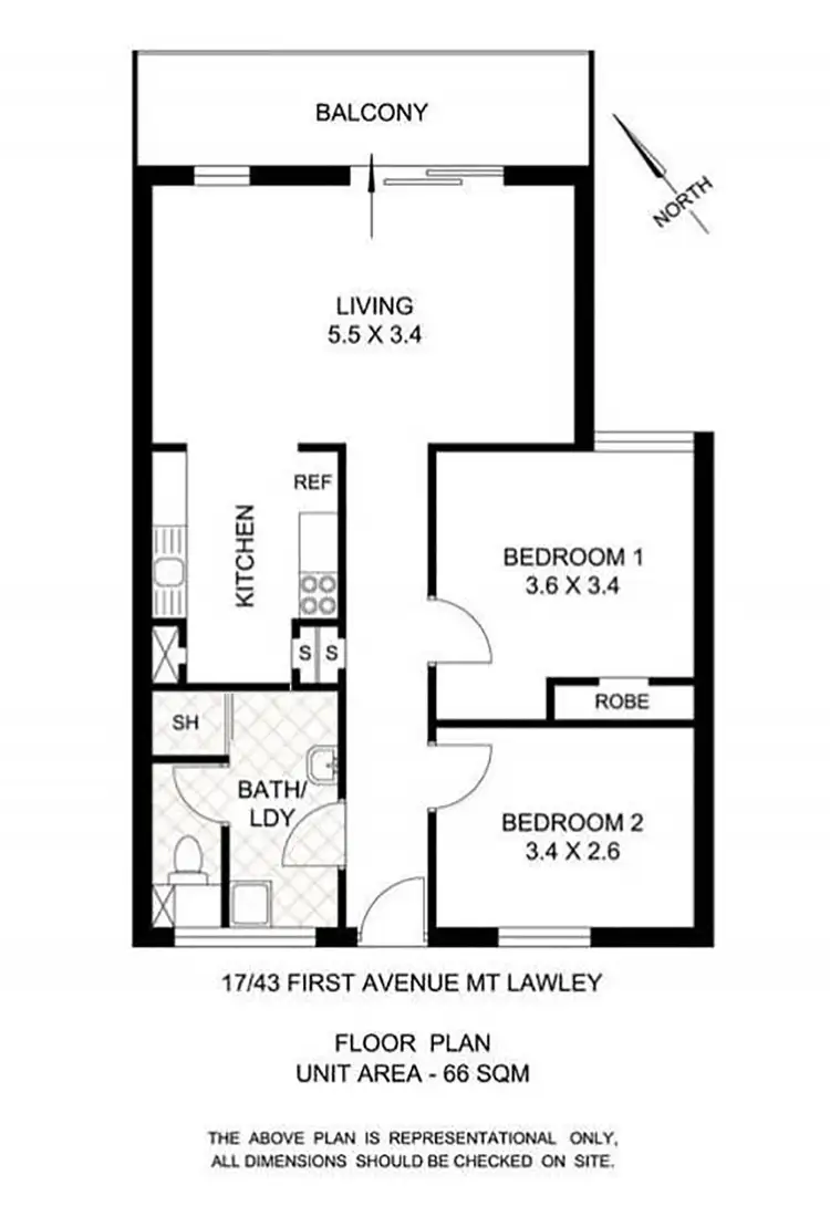 Floorplan of Homely apartment listing, 17/43 First Avenue, Mount Lawley WA 6050