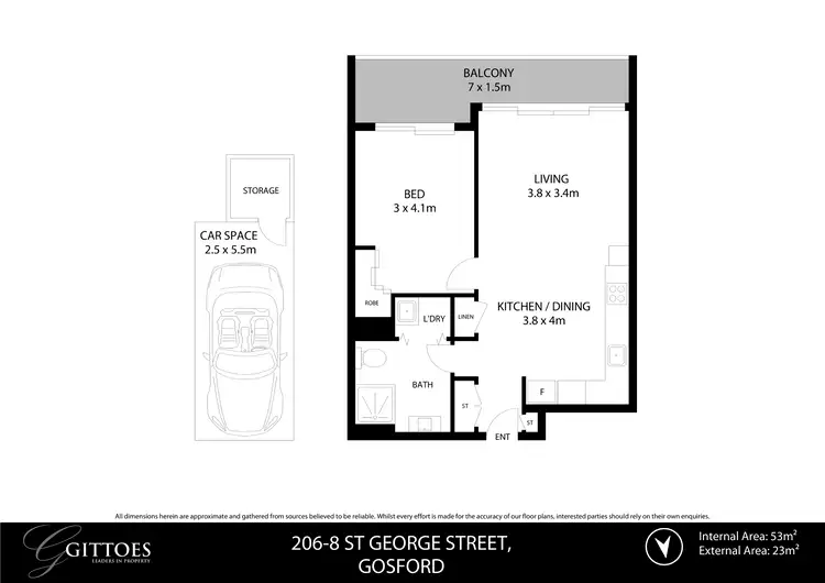 Floorplan of Homely apartment listing, 206/8 St George Street, Gosford NSW 2250