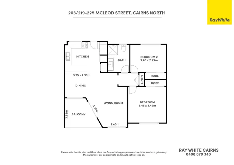 Floorplan of Homely unit listing, 203/219-225 Mcleod Street, Cairns North QLD 4870