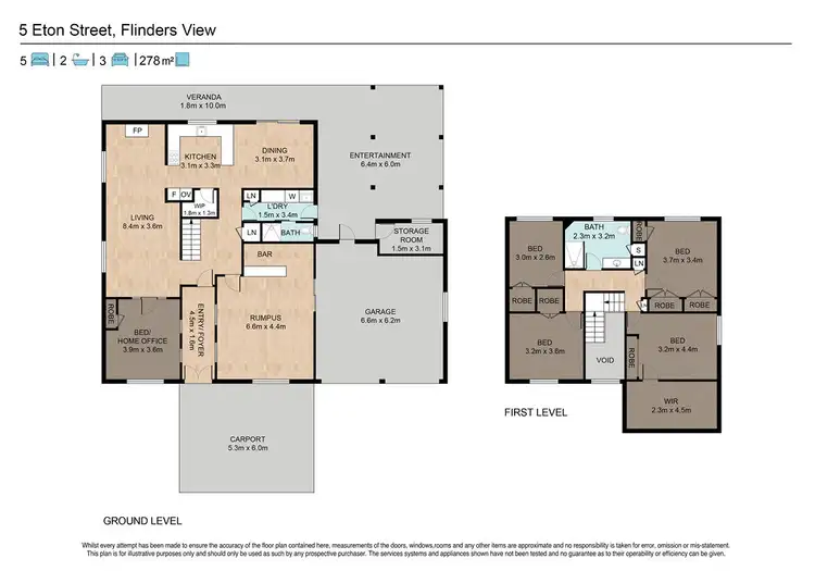 Floorplan of Homely house listing, 5 Eton Avenue, Flinders View QLD 4305