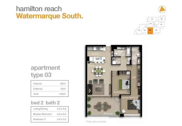 Floorplan of Homely unit listing, 1303/118 Parkside Circuit, Hamilton QLD 4007