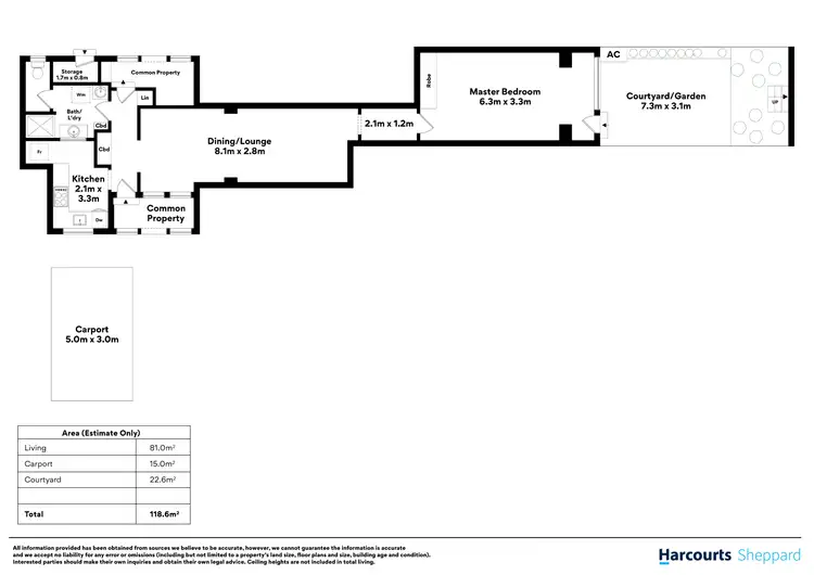 Floorplan of Homely unit listing, 2/23 Seaview Road, West Beach SA 5024