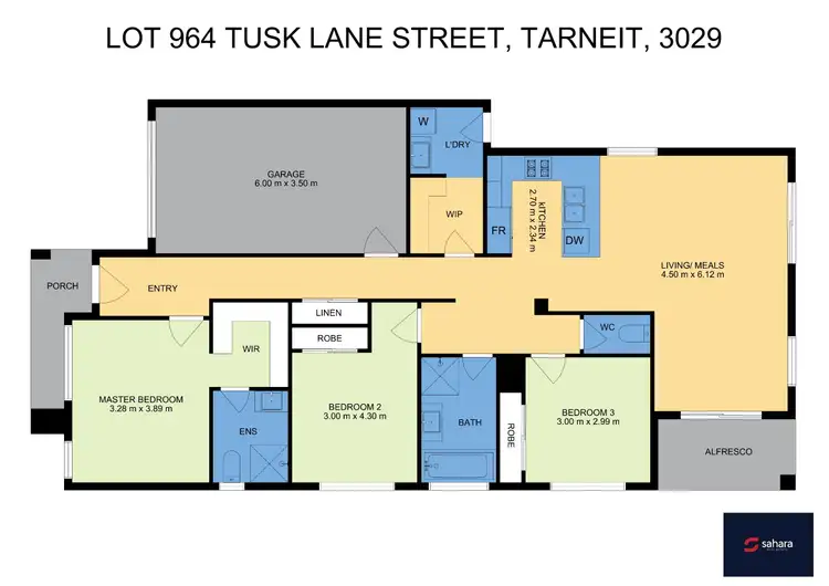 Floorplan of Homely house listing, Lot 964 3 Tusk Lane, Tarneit VIC 3029