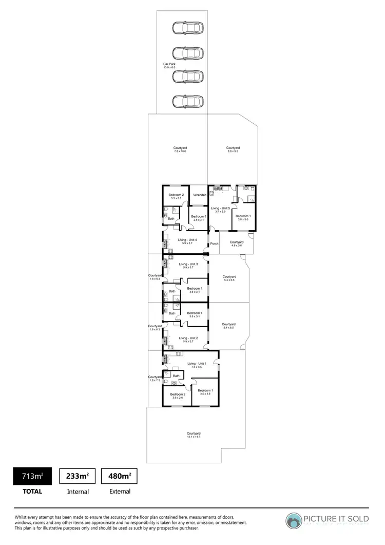 Floorplan of Homely block of units listing, 1-5/88 Carlton Parade, Torrensville SA 5031