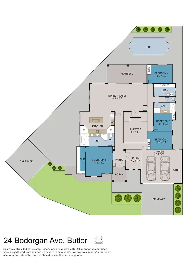 Floorplan of Homely house listing, 24 Bodorgan Avenue, Butler WA 6036