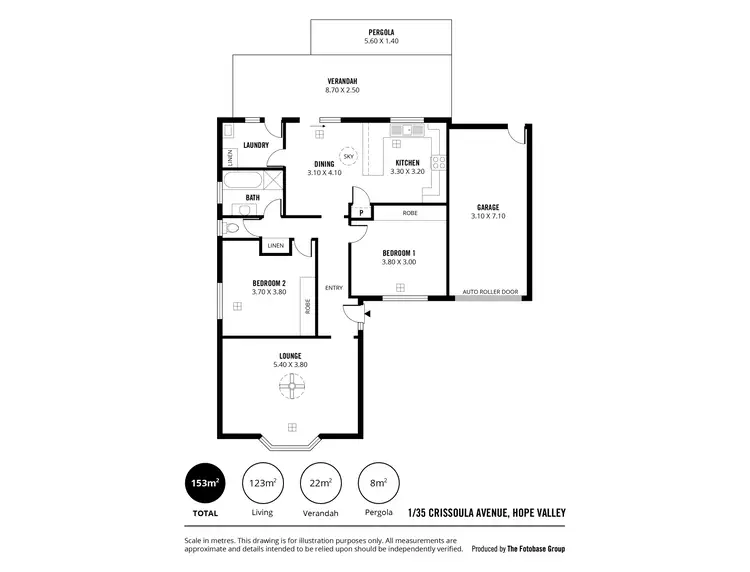Floorplan of Homely unit listing, 1/35-37 Crissoula Avenue, Hope Valley SA 5090