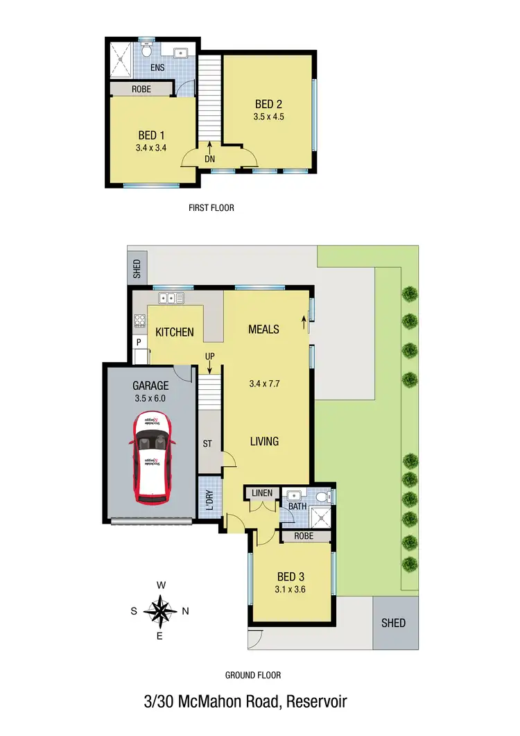 Floorplan of Homely townhouse listing, 3/30 McMahon Road, Reservoir VIC 3073