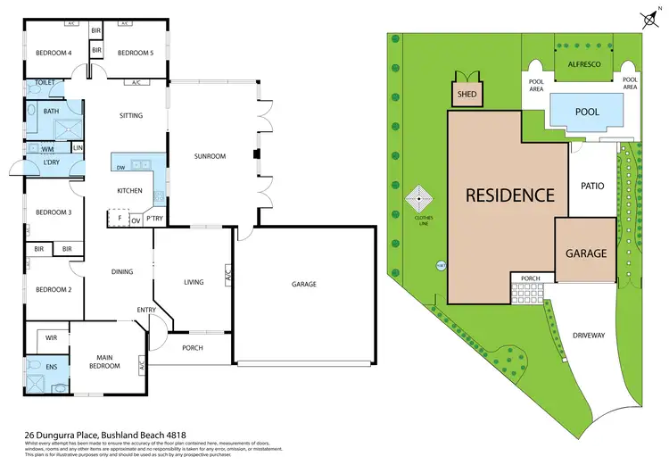 Floorplan of Homely house listing, 26 Dungurra Place, Bushland Beach QLD 4818