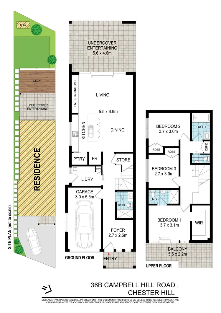 Floorplan of Homely semi-detached listing, 36B Campbell Hill Road, Chester Hill NSW 2162