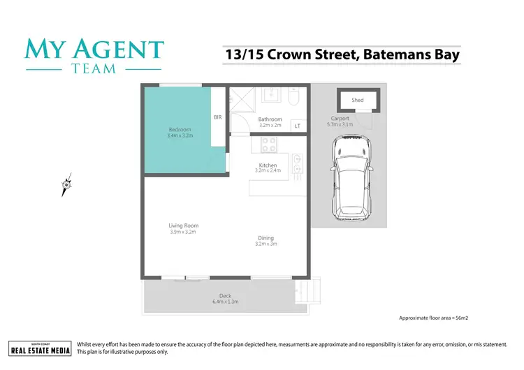 Floorplan of Homely unit listing, 13/15 Crown Street, Batemans Bay NSW 2536