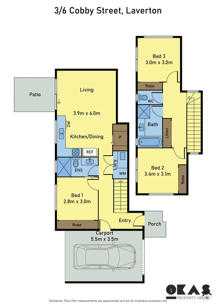 Floorplan of Homely townhouse listing, 3/6 Cobby Street, Laverton VIC 3028