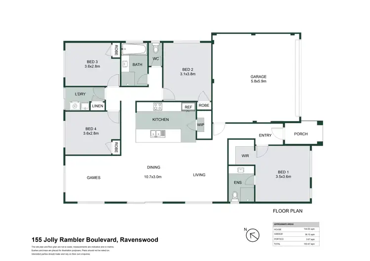 Floorplan of Homely house listing, 155 Jolly Rambler Boulevard, Ravenswood WA 6208