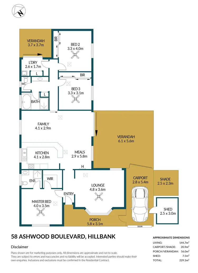 Floorplan of Homely house listing, 58 Ashwood Boulevard, Hillbank SA 5112