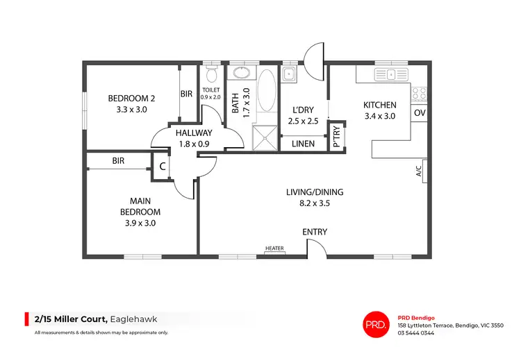 Floorplan of Homely house listing, 2/15 Miller Court, Eaglehawk VIC 3556