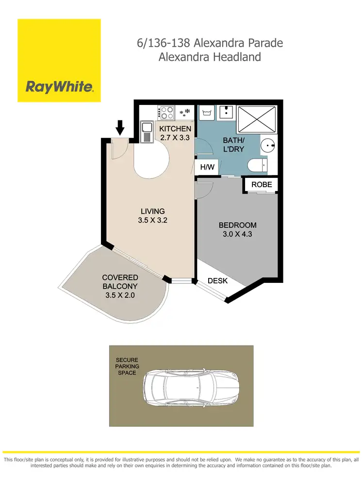 Floorplan of Homely unit listing, 6/136-138 Alexandra Parade, Alexandra Headland QLD 4572