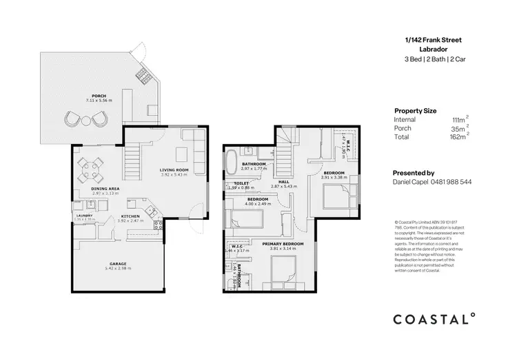 Floorplan of Homely townhouse listing, 1/142 Frank Street, Labrador QLD 4215