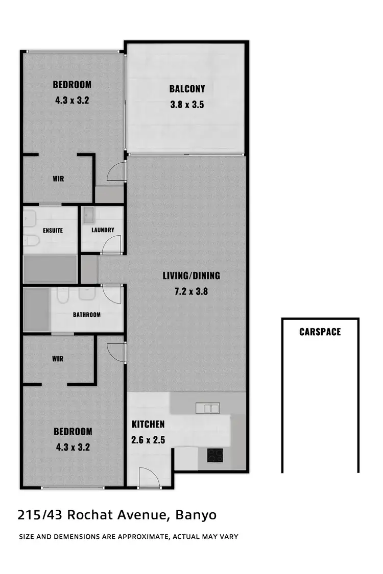 Floorplan of Homely unit listing, 215/43 Rochat Avenue, Banyo QLD 4014