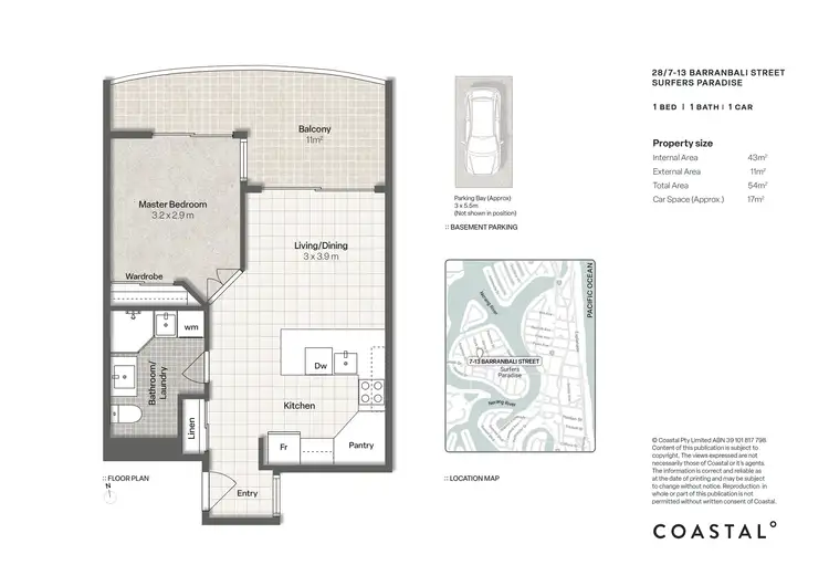 Floorplan of Homely unit listing, 28/7-13 Barranbali Street, Surfers Paradise QLD 4217