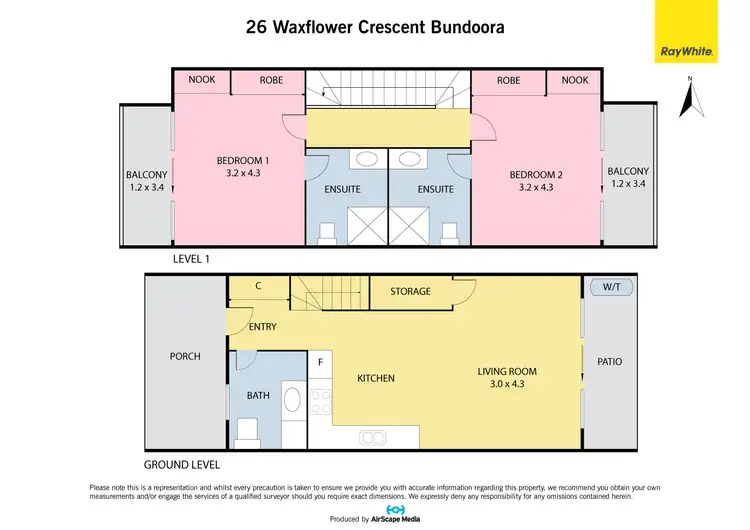 Floorplan of Homely townhouse listing, 26 Waxflower Crescent, Bundoora VIC 3083