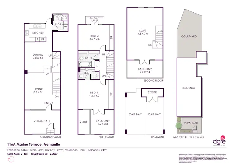 Floorplan of Homely townhouse listing, 116A Marine Terrace, Fremantle WA 6160