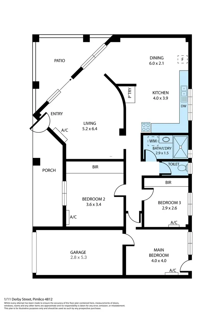 Floorplan of Homely unit listing, 1/11 Derby Street, Pimlico QLD 4812