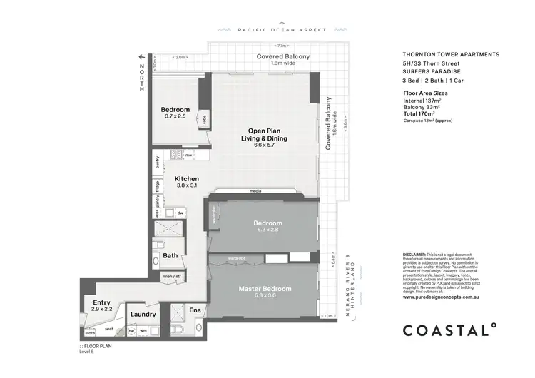 Floorplan of Homely unit listing, 5H/33 Thornton Street, Surfers Paradise QLD 4217