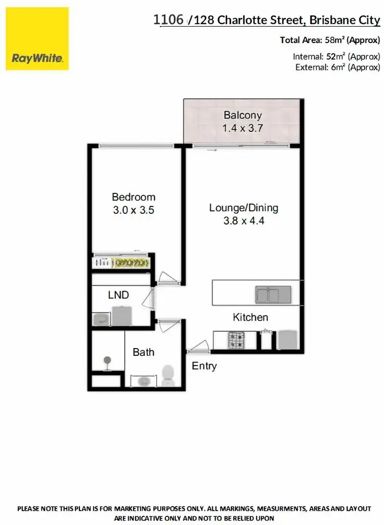 Floorplan of Homely apartment listing, 1106/128 Charlotte Street, Brisbane City QLD 4000