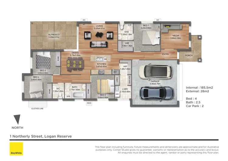 Floorplan of Homely house listing, 1 Northerly Street, Logan Reserve QLD 4133