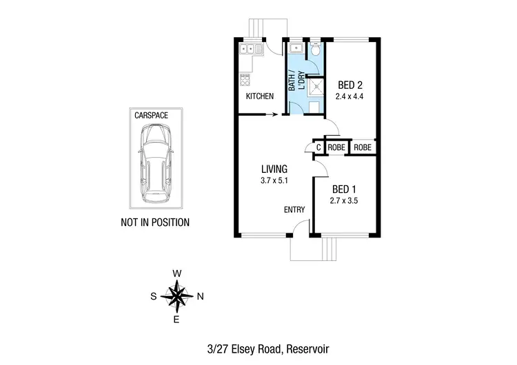 Floorplan of Homely unit listing, 3/27 Elsey Road, Reservoir VIC 3073