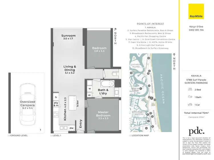 Floorplan of Homely unit listing, 1/188 Surf Parade, Surfers Paradise QLD 4217