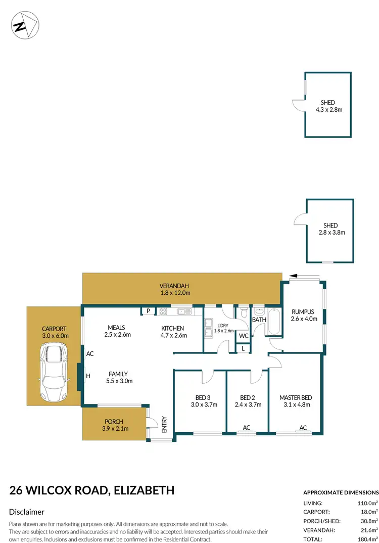 Floorplan of Homely house listing, 26 Wilcox Road, Elizabeth SA 5112