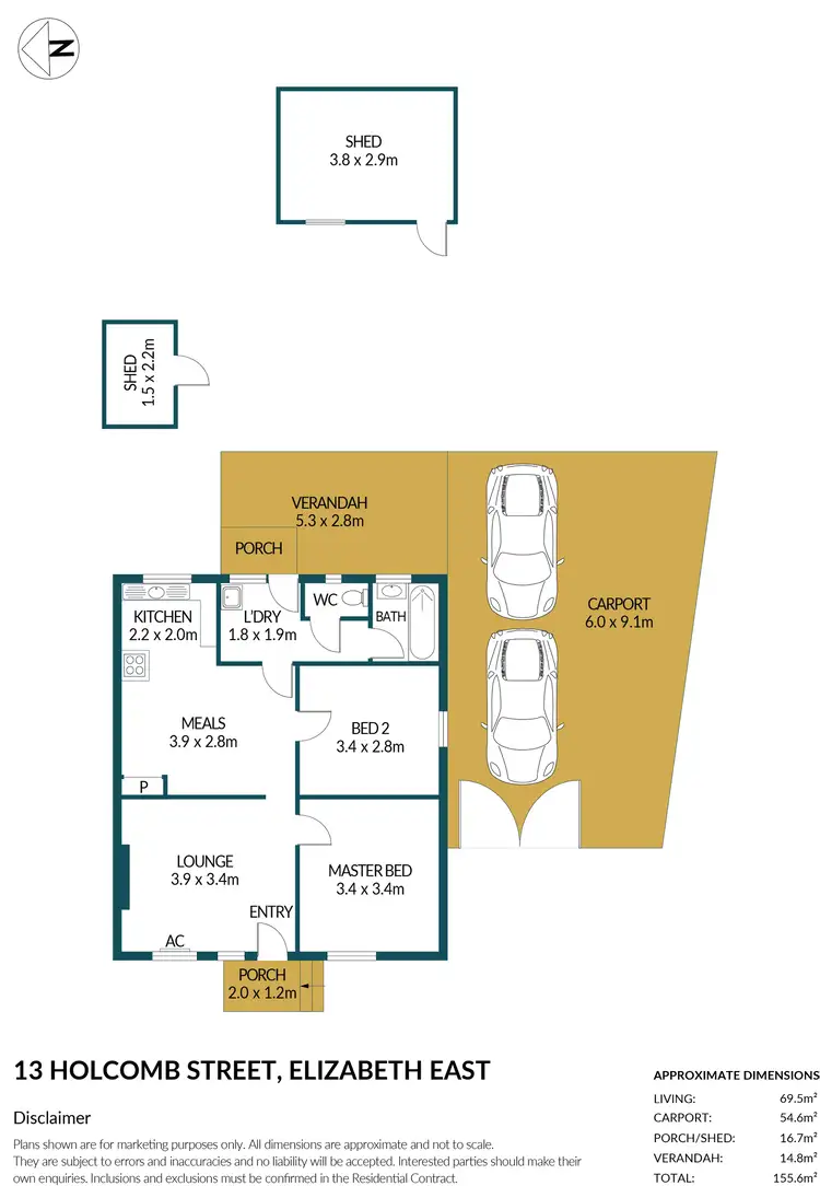 Floorplan of Homely house listing, 13 Holcomb Street, Elizabeth East SA 5112
