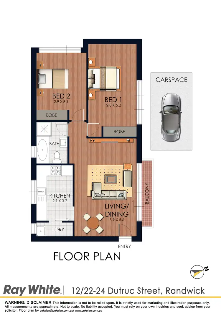 Floorplan of Homely apartment listing, 12/22-24 Dutruc Street, Randwick NSW 2031