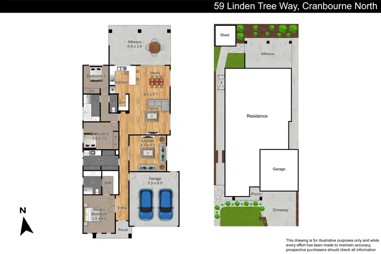 Floorplan of Homely house listing, 59 Linden Tree Way, Cranbourne North VIC 3977